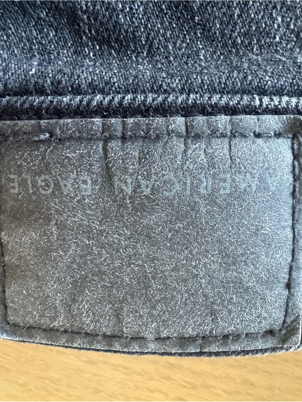 American Eagle Outfitters Black Stretch Denim Jeans Wide Leg Barrel Grunge Edgy - Picture 4 of 6